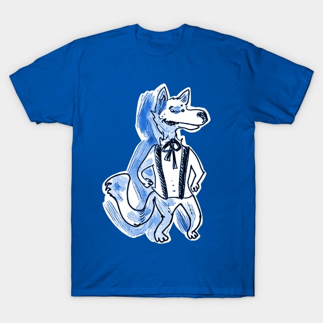 handsome funny wolf cartoon T-Shirt by anticute